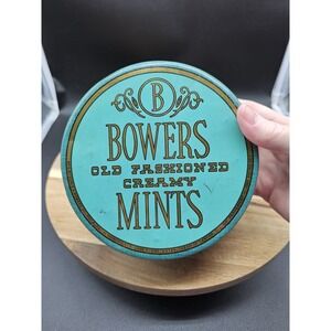 Vintage Bowers Old Fashioned Creamy Mints Empty 6" Candy Tin‎ Philadelphia, PA